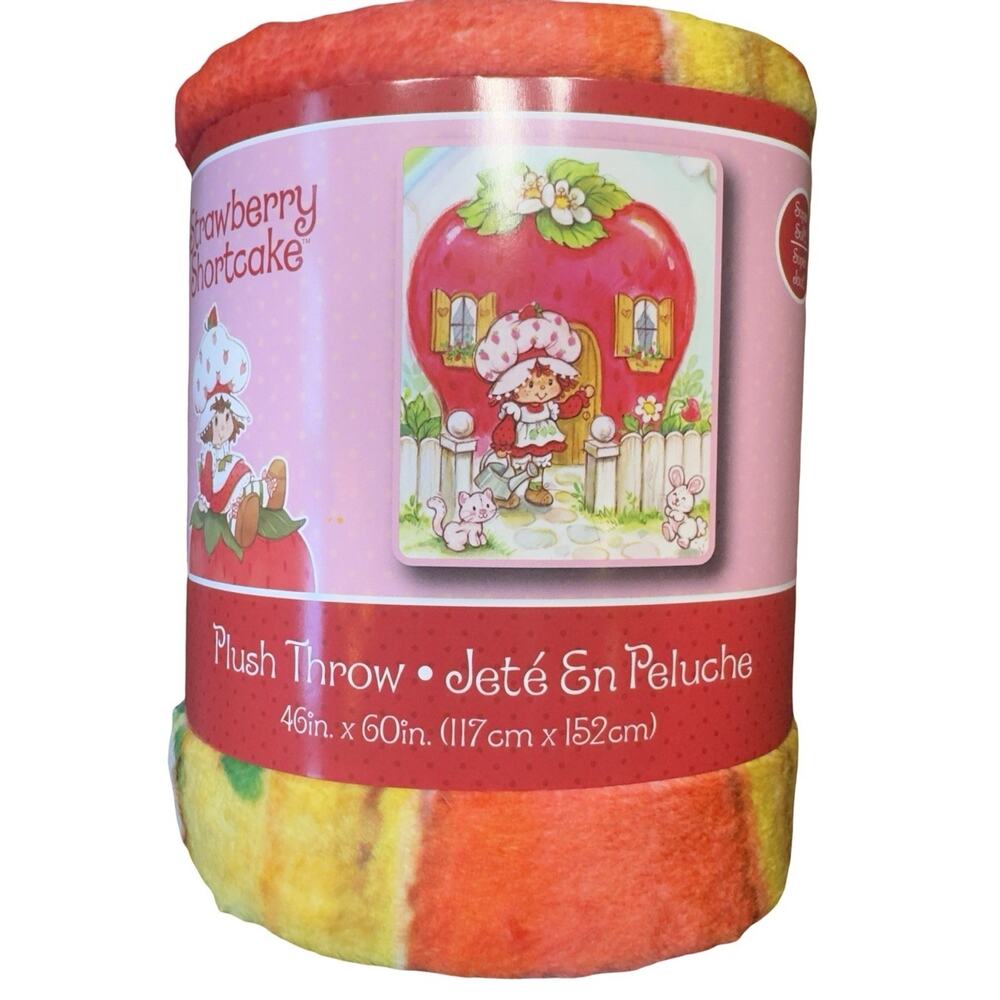 Strawberry Shortcake Plush Throw Blanket 46x60 Soft Fleece Kids New